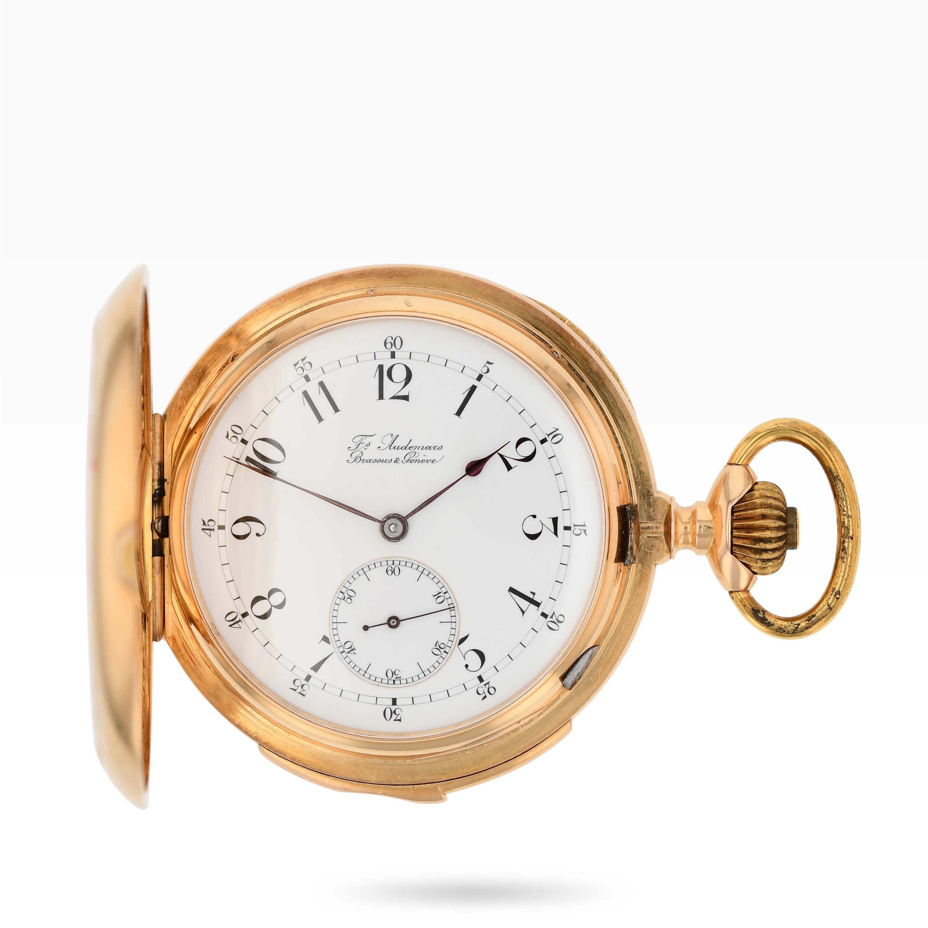 1278PW1 Frères Audemars 18k yellow gold hunting case minute repeater pocket watch img-main1