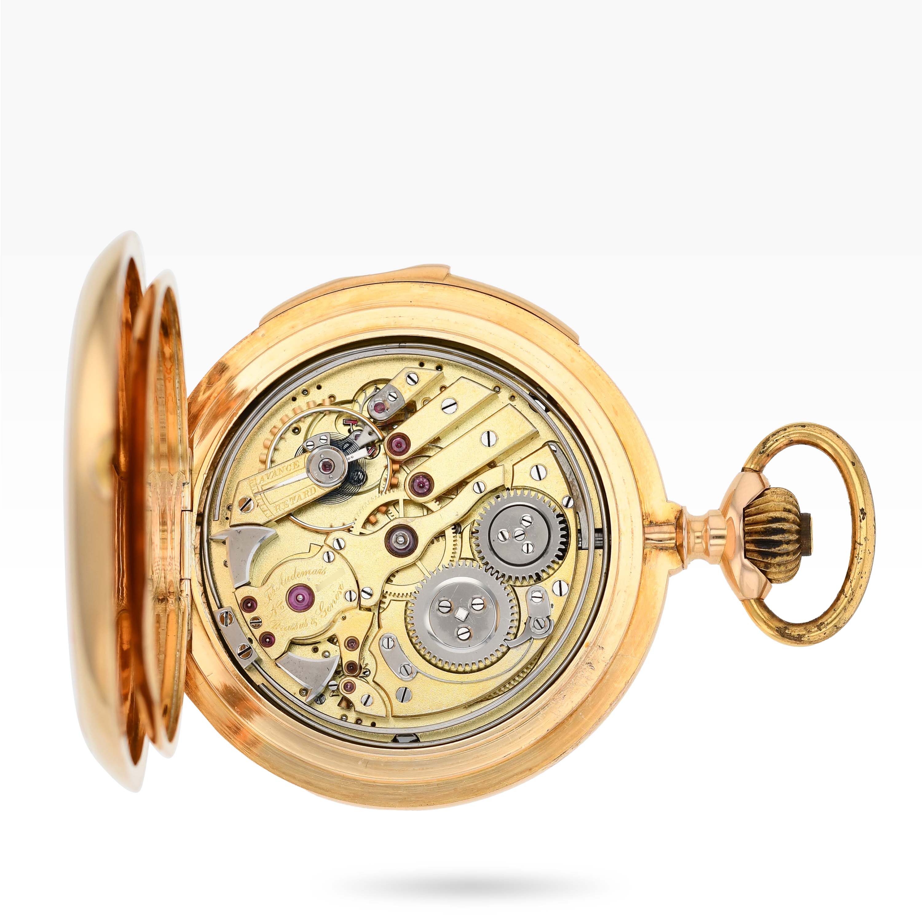 1278PW1 Frères Audemars 18k yellow gold hunting case minute repeater pocket watch img-main4