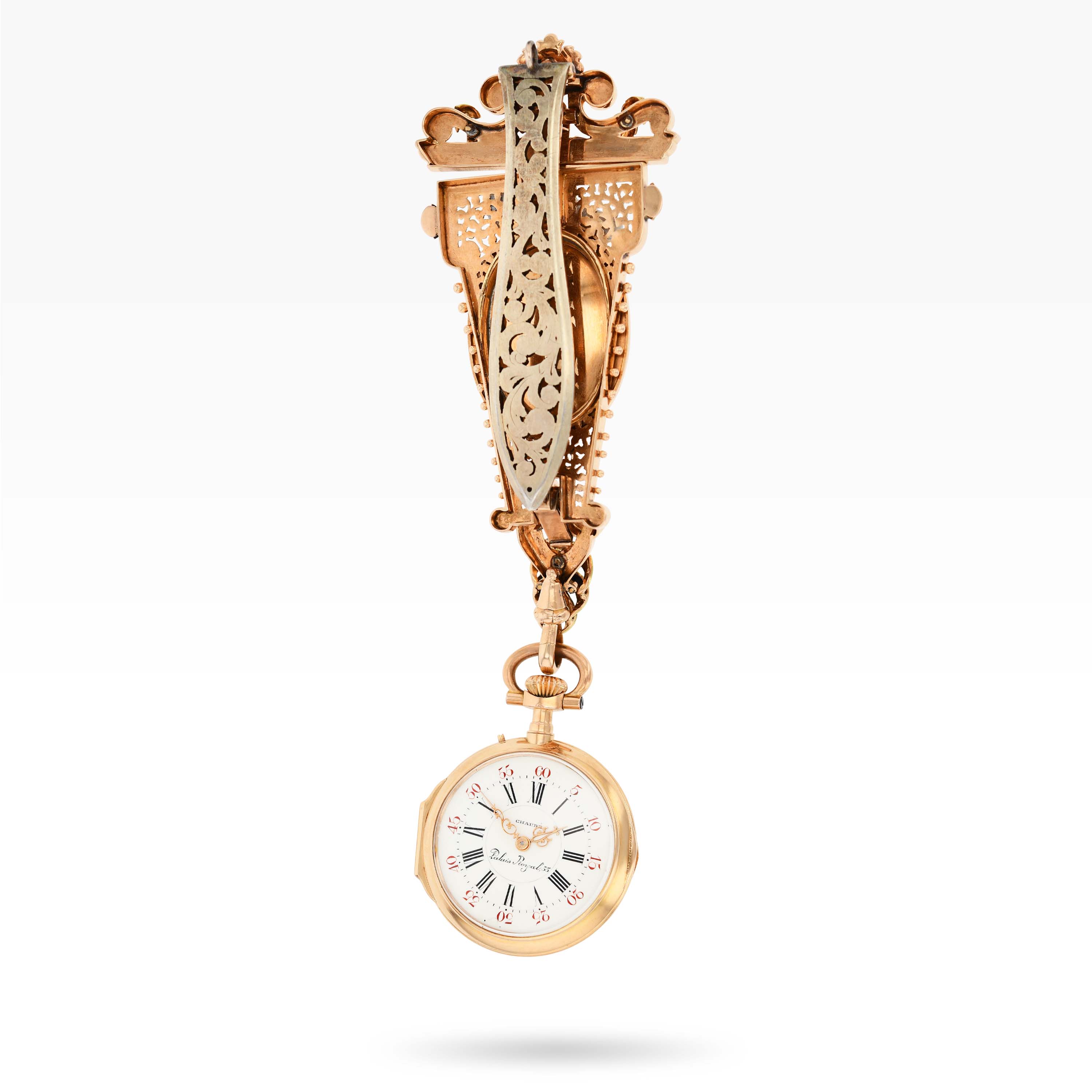 1279PW1 Chaudé Paris Pink Gold and Vari-Colour gold Pendant Watch from circa 1870 img-main2