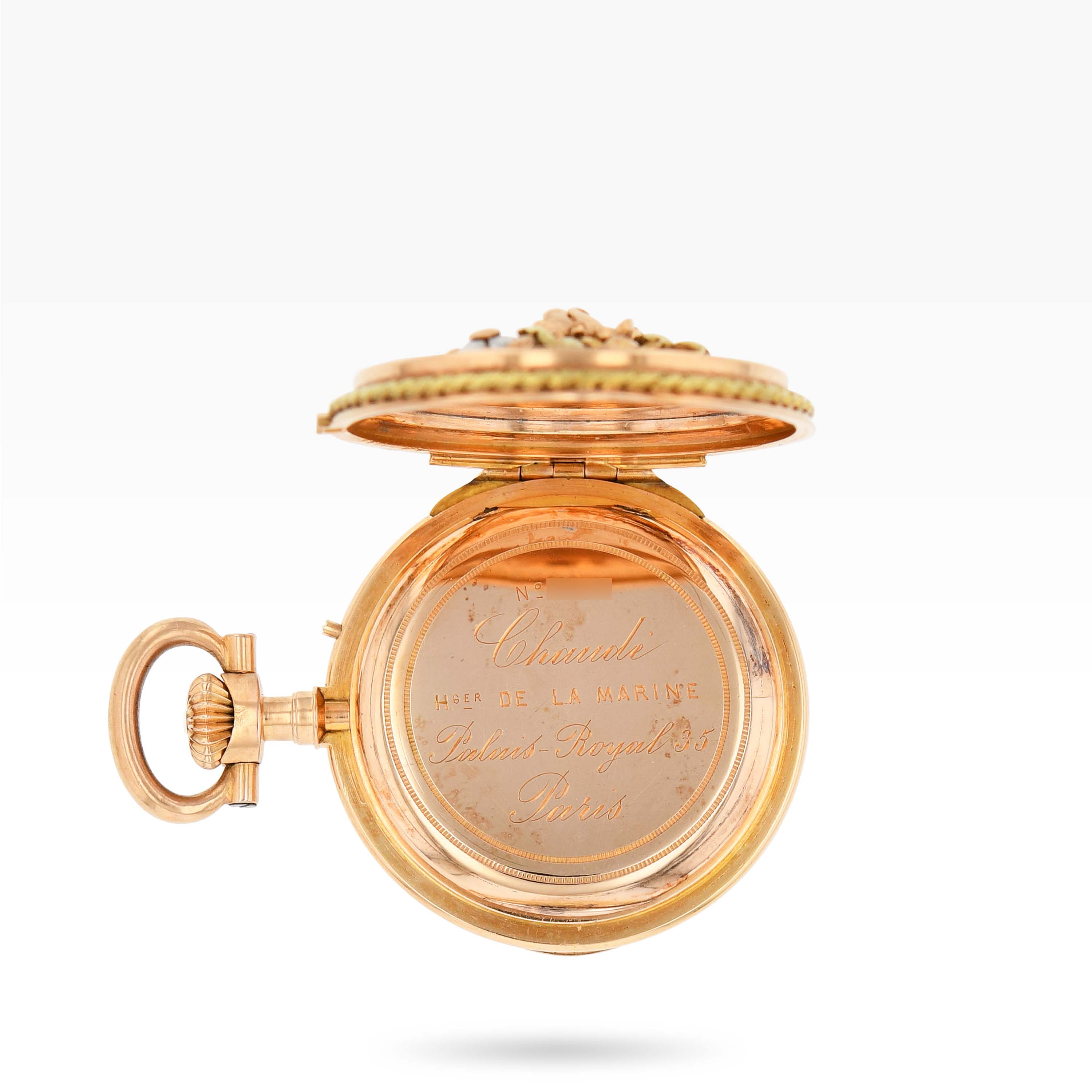 1279PW1 Chaudé Paris Pink Gold and Vari-Colour gold Pendant Watch from circa 1870 img-main3