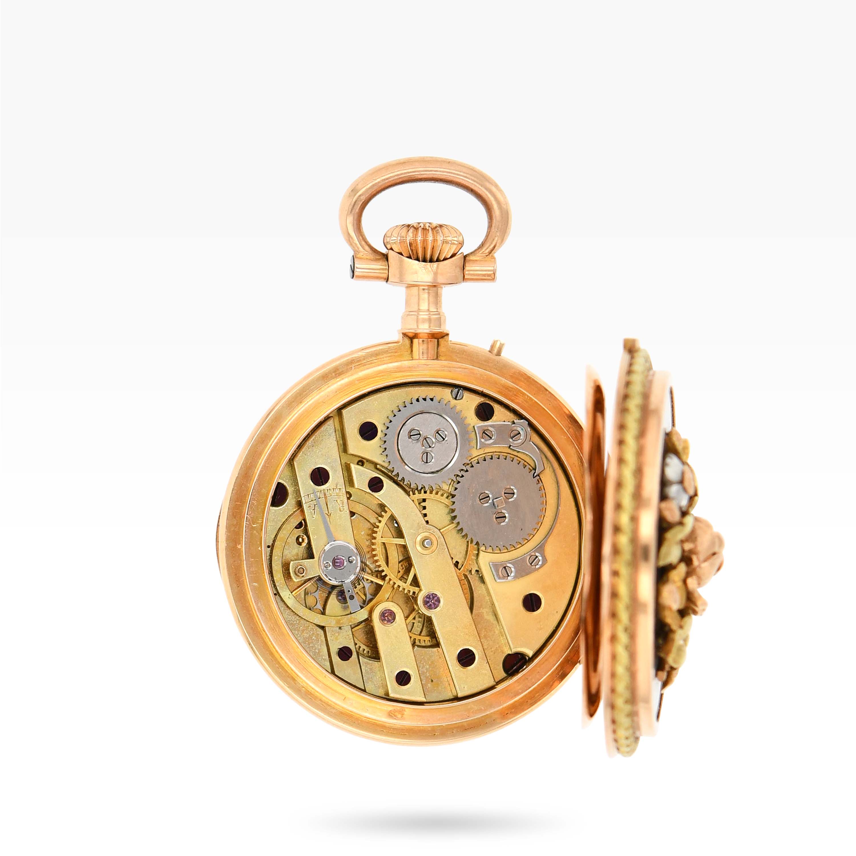 1279PW1 Chaudé Paris Pink Gold and Vari-Colour gold Pendant Watch from circa 1870 img-main4