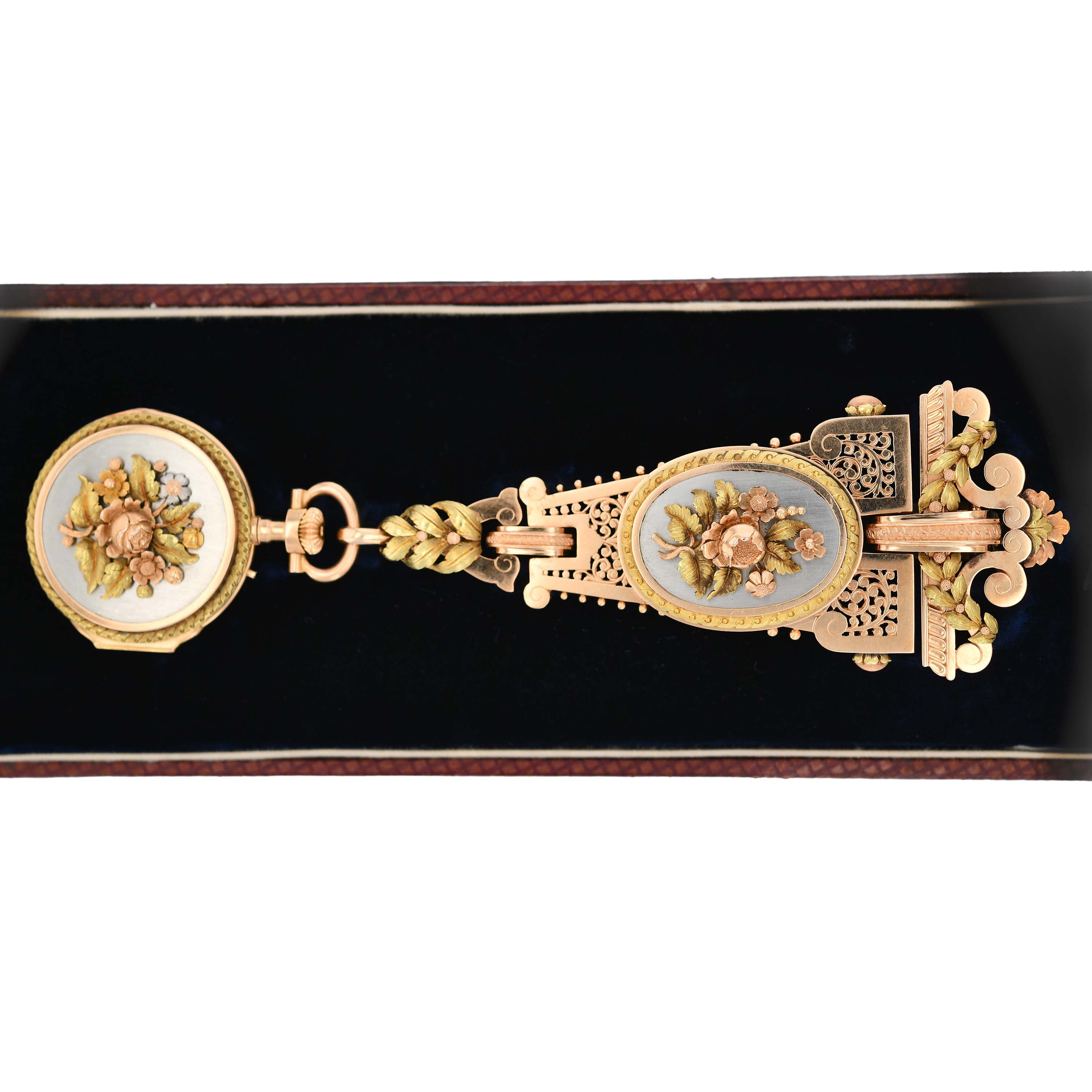 1279PW1 Chaudé Paris Pink Gold and Vari-Colour gold Pendant Watch from circa 1870 img-main5