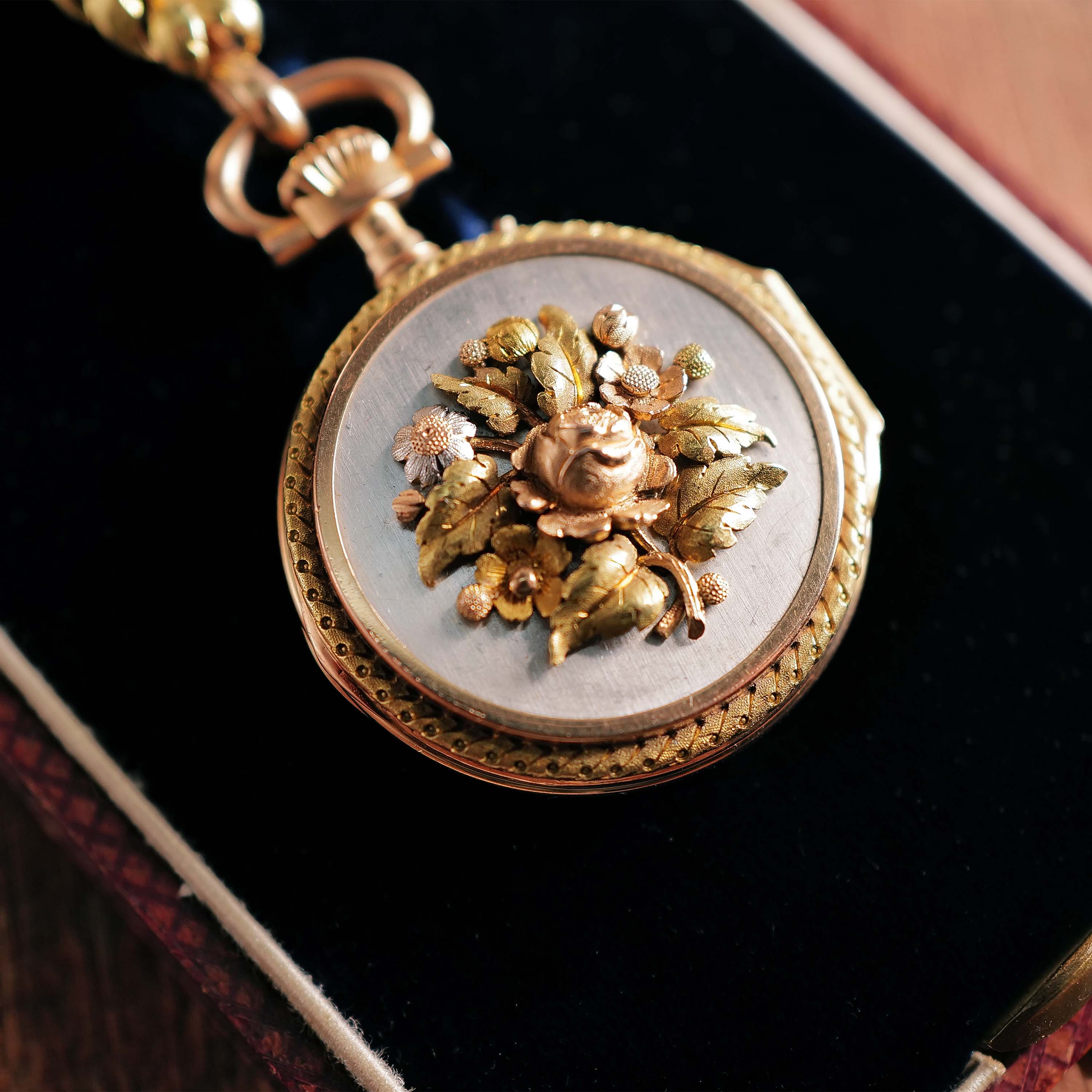 1279PW1 Chaudé Paris Pink Gold and Vari-Colour gold Pendant Watch from circa 1870 img-main9